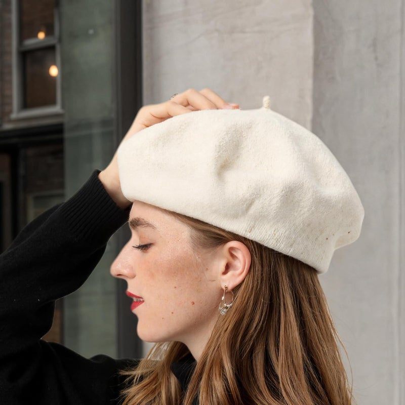 AURORAAEGIS French Beret Hats for Women - Classic Wool Beret Hats Soft Knit Winter Cloche for Daily Outfits - Image 5